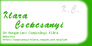 klara csepcsanyi business card